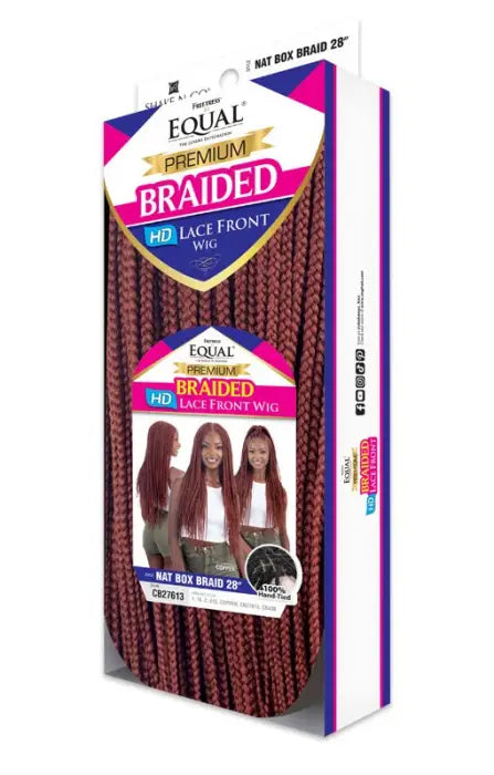 SHAKE N GO EQUAL PREMIUM HD BRAIDED LACE FRONT WIG NAT BOX BRAID 28"