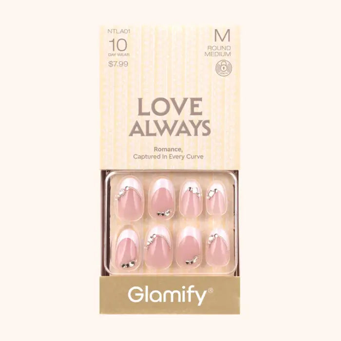 Absolute New York Love Always Press-On Nails - NTLA01 Round Medium