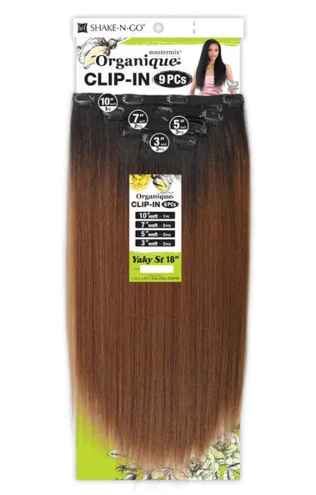 SHAKE N GO ORGANIQUE MASTERMIX 9PCS CLIP-IN YAKY STRAIGHT 18"