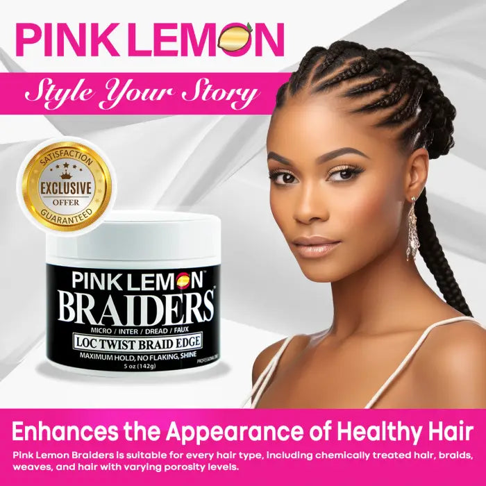 BELLATIQUE PINKLEMON BRAIDERS LOC TWIST BRAID EDGE GEL 5oz-10oz