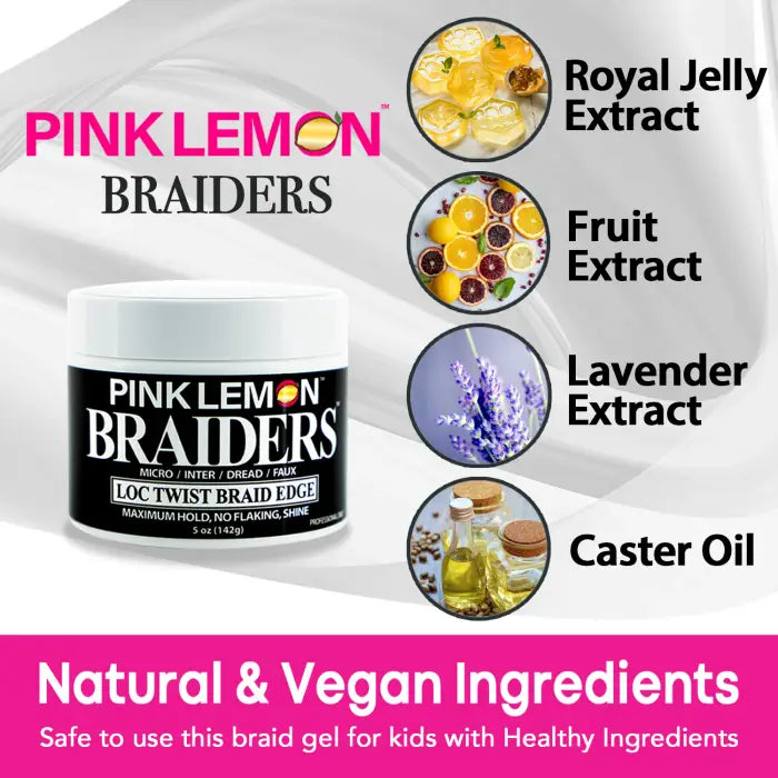 BELLATIQUE PINKLEMON BRAIDERS LOC TWIST BRAID EDGE GEL 5oz-10oz