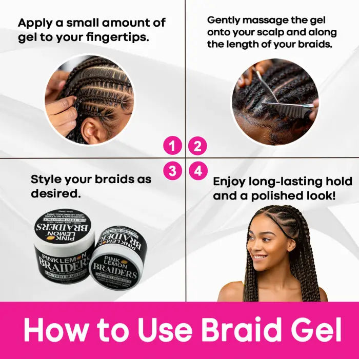 BELLATIQUE PINKLEMON BRAIDERS LOC TWIST BRAID EDGE GEL 5oz-10oz