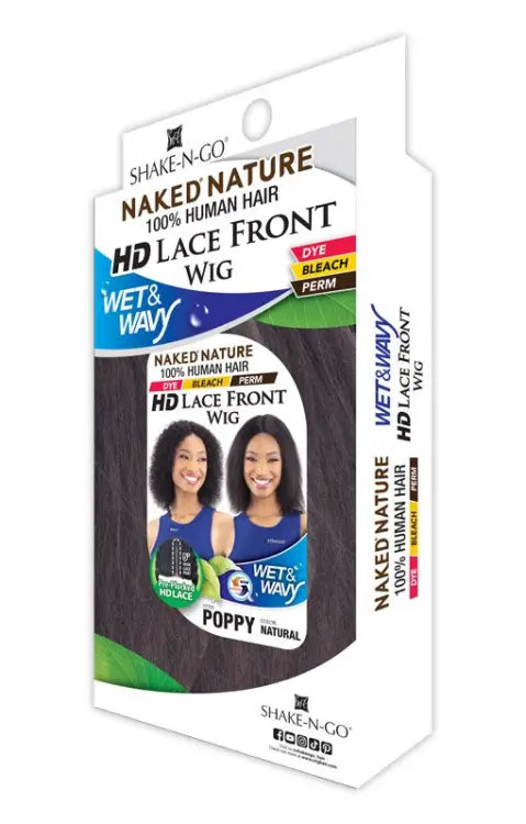 SHAKE N GO NAKED NATURE 100% HUMAN HAIR WET & WAVY HD LACE FRONT WIG POPPY