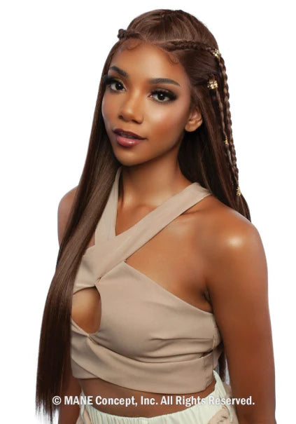 MANE CONCEPT BROWN SUGAR SINDBONDLACE 9X6 PRE CUT LACE FRONT WIG 01