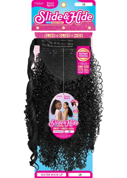 Outre Synthetic Warp Pony Pretty Quick Slide & Hide - Water Wave 18"
