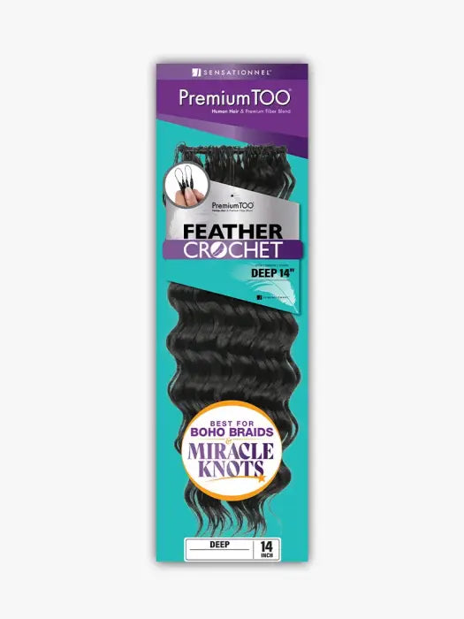 SENSATIONNEL HUMAN HAIR BLEND PREMIUM TOO FEATHER CROCHET DEEP 14"-18"
