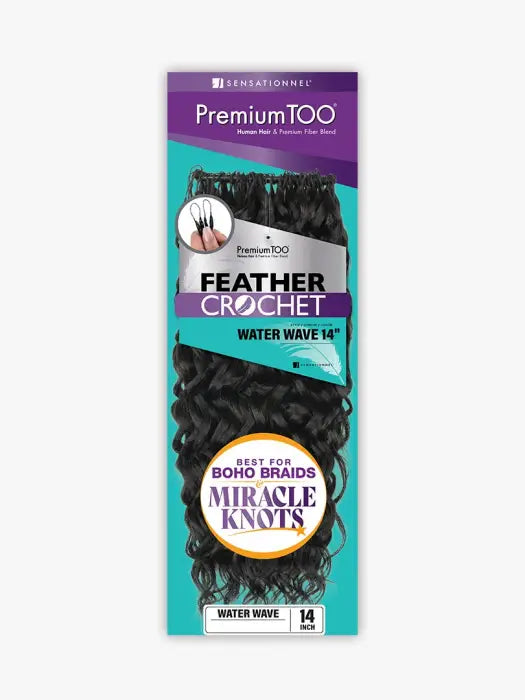 SENSATIONNEL HUMAN HAIR BLEND PREMIUM TOO FEATHER CROCHET WATER WAVE 14"-18"