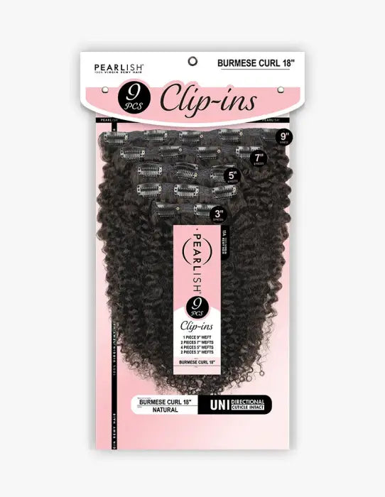 Sensationnel 100% Virgin Remy Hair Pearlish Clip-Ins 9pcs - Burmese Curl 18"
