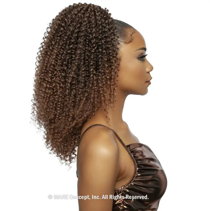 MANE CONCEPT BROWN SUGAR HUMAN HAIR STYLEMIX PONYTAIL BS SPIRAL STRAW CURL WNT 18"