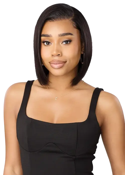Outre 100% Unprocessed Human Hair 13x5 Lace Frontal Wig My Tresses Black Label - HH-Straight Bob