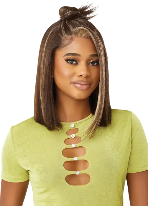 OUTRE 6x5 PRE-CUT LACE CLOSURE WIG HHB-YAKI STRAIGHT BOB 14"