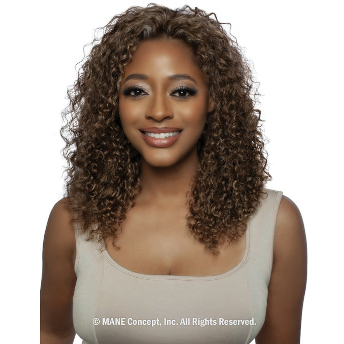 MANE CONCEPT TRILL 100% UNPROCESSED HUMAN HAIR HD PRE-CUT 360 GLUELESS INVISIBLE STRING 04(KEY CURL 18")