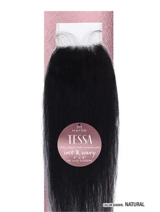 MAYDE BEAUTY 100% VIRGIN REMY HUMAN HAIR TESSA WET & WAVY 4X4 CLOSURE LOOSE DEEP