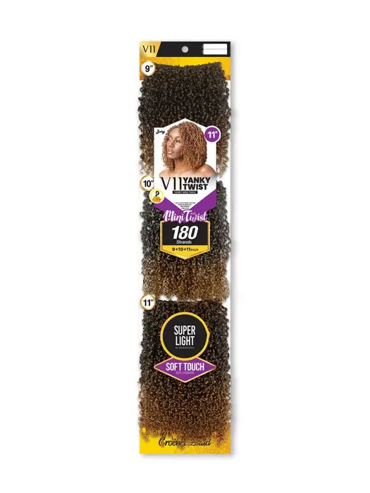 ZURY MINI TWIST CROCHET LOOP BRAIDS V11 YANKY TWIST 9″10″11″