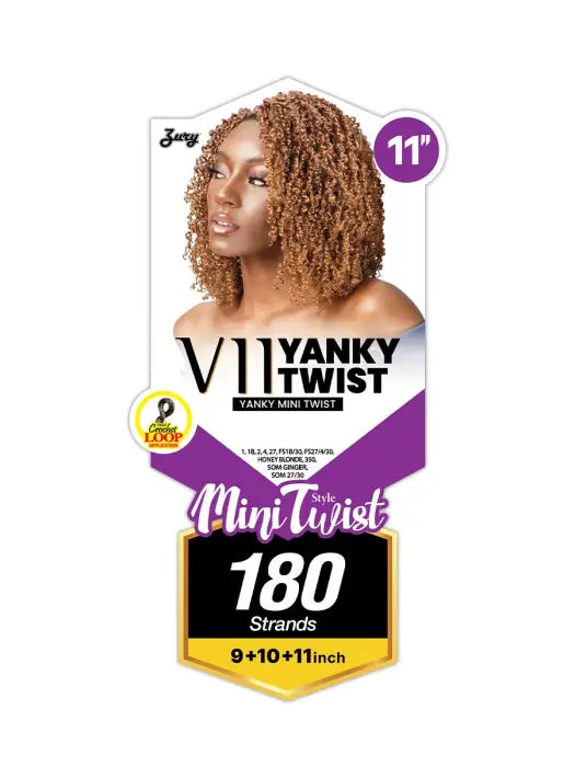 ZURY MINI TWIST CROCHET LOOP BRAIDS V11 YANKY TWIST 9″10″11″