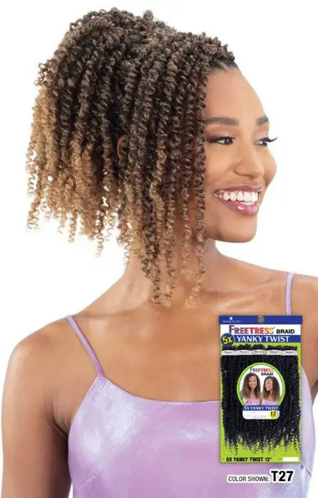 FREETRESS SYNTHETIC CROCHET BRAID 5X YANKY TWIST 12"