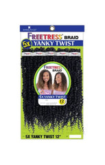 FREETRESS SYNTHETIC CROCHET BRAID 5X YANKY TWIST 12"