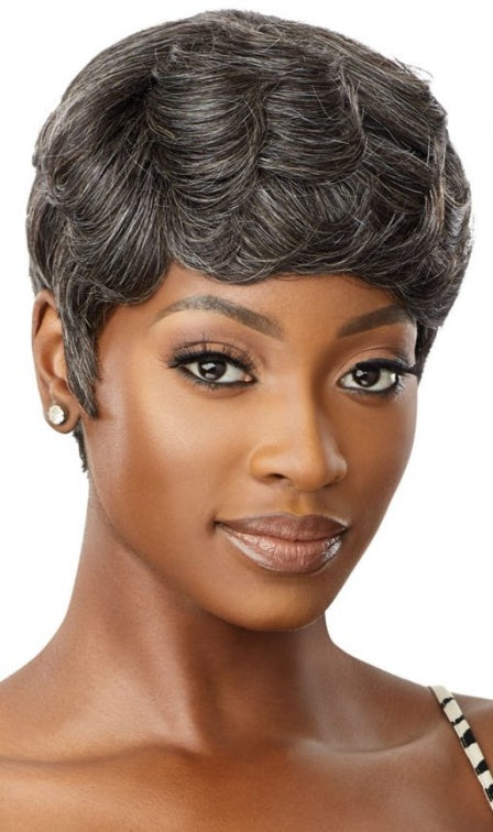 OUTRE UNPROCESSED HUMAN HAIR FAB & FLY GRAY GLMOUR FULL CAP WIG HH ADDISON