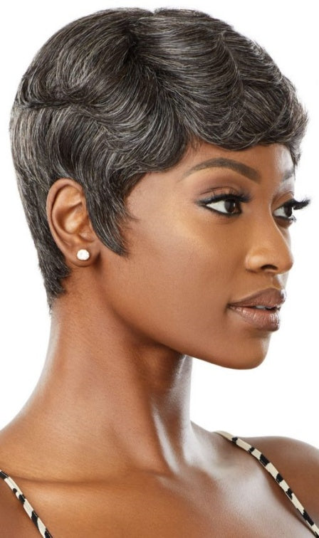 OUTRE UNPROCESSED HUMAN HAIR FAB & FLY GRAY GLMOUR FULL CAP WIG HH ADDISON