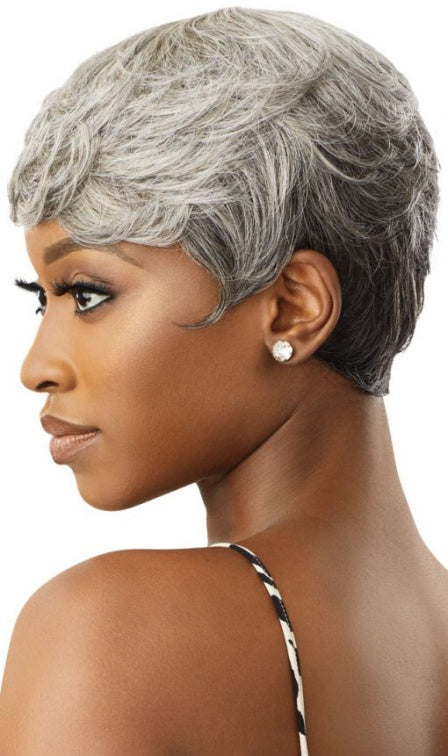 OUTRE UNPROCESSED HUMAN HAIR FAB & FLY GRAY GLMOUR FULL CAP WIG HH ADDISON