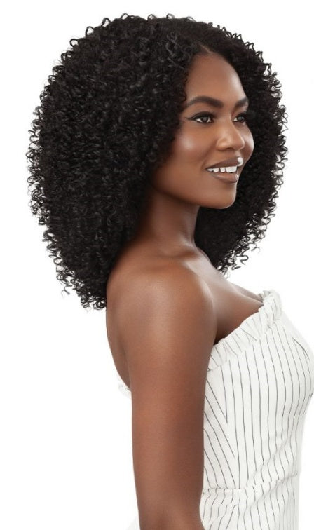 OUTRE BIG BEAUTIFUL HAIR HUMAN HAIR BLEND LEAVE OUT U PART WIG AFRO CURLS 16"