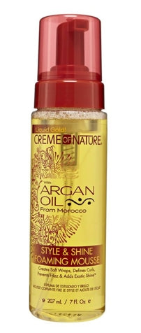 CREME OF NATURE ARGAN OIL STYLE & SHINE FOAMING MOUSSE 7OZ