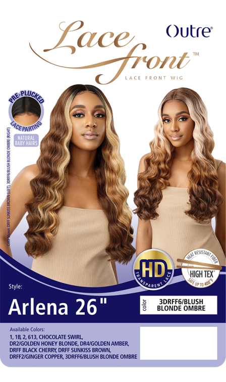 OUTRE SYNTHETIC PRE-PLUCKED HD TRANSPARENT LACE FRONT WIG ARLENA 26