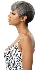 OUTRE UNPROCESSED HUMAN HAIR FAB & FLY GRAY GLMOUR FULL CAP WIG HH ASHA