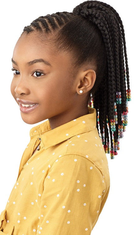 OUTRE LIL LOOKS DRAWSTRING PONYTAIL BEADED BOX BRAIDS 12″