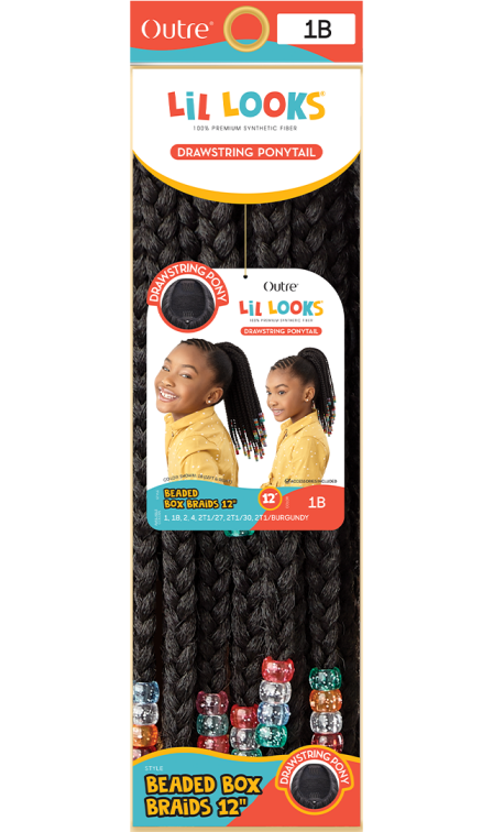 OUTRE LIL LOOKS DRAWSTRING PONYTAIL BEADED BOX BRAIDS 12″