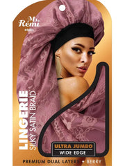 Ms. REMI LINGERIE WIDE EDGE SILKY BRAID BONNET ULTRA JUMBO BERRY