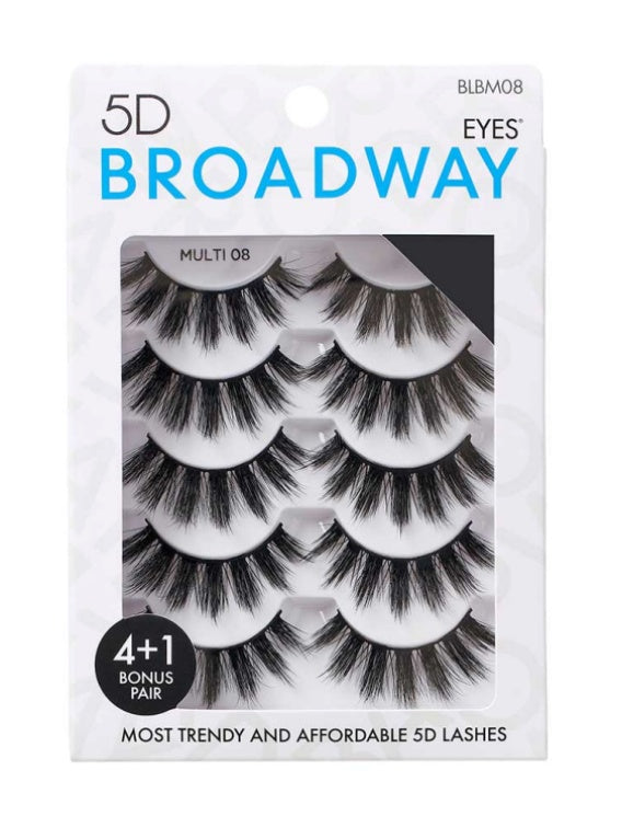 KISS BROADWAY 5D EYELASHES 5 PAIR MULTIPACK 08