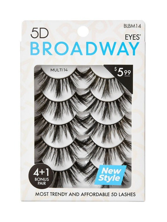 KISS BROADWAY 5D EYELASHES 5 PAIR MULTIPACK 14