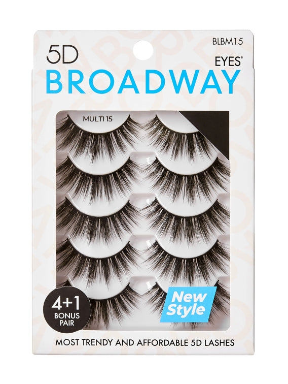 KISS BROADWAY 5D EYELASHES 5 PAIR MULTIPACK 15