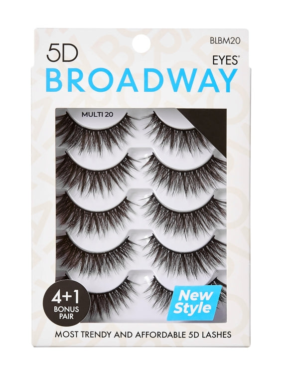 KISS BROADWAY 5D EYELASHES 5 PAIR MULTIPACK 20