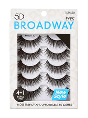 KISS BROADWAY 5D EYELASHES 5 PAIR MULTIPACK 20