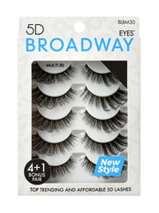 KISS BROADWAY 5D EYELASHES 5 PAIR MULTIPACK 30