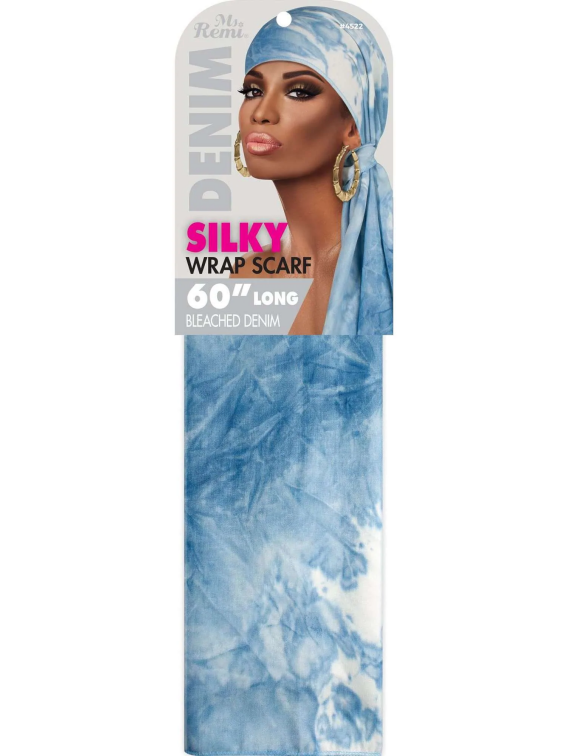 Ms. REMI DENIM SILKY WRAP SCARF 60" LONG