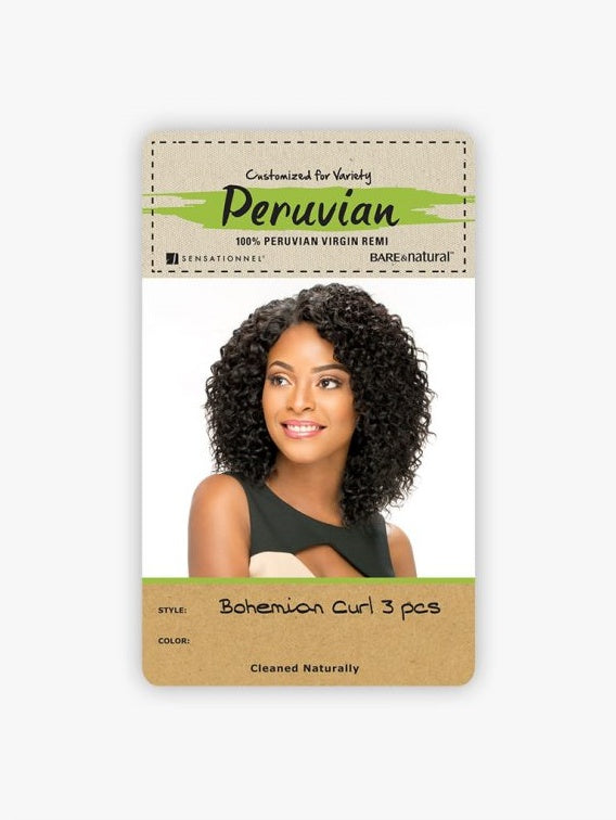 SENSATIONNEL BARE & NATURAL PERUVIAN 100% VIRGIN REMI WEAVE BOHEMIAN 10S 3PCS