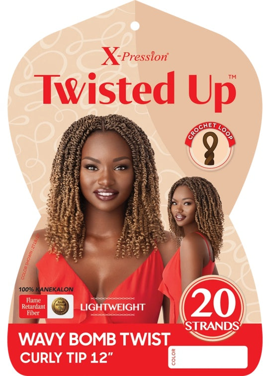 OUTRE X-PRESSION TWISTED UP CROCHET BRAID WAVY BOMB TWIST CURLY TIP 12