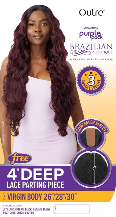 OUTRE HUMAN HAIR BLEND WEAVE PURPLE PACK BRAZILIAN BOUTIQUE VIRGIN BODY 26/28/30