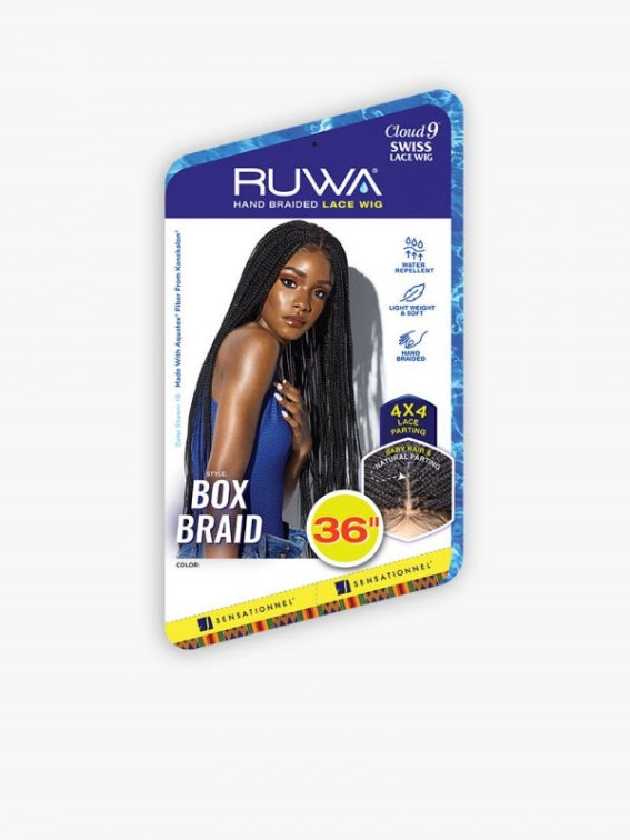 SENSATIONNEL CLOUD9 RUWA 4X4 SWISS LACE FRONT WIG BOX BRAID 36