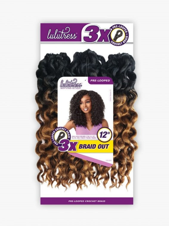 SENSATIONNEL LULUTRESS CROCHET BRAID 3X BRAID OUT 12