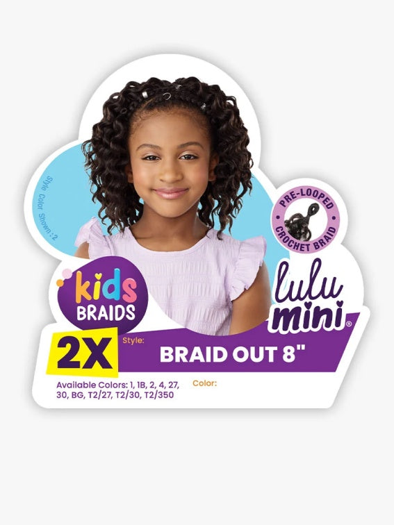 SENSATIONNEL LULU MINI KIDS 2X CROCHET BRAID BRAID OUT 8