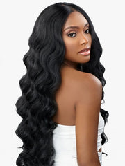 SENSATIONNEL BUTTA LACE HUMAN HAIR BLENDED HD LACE FRONT WIG CURLY BODY 26