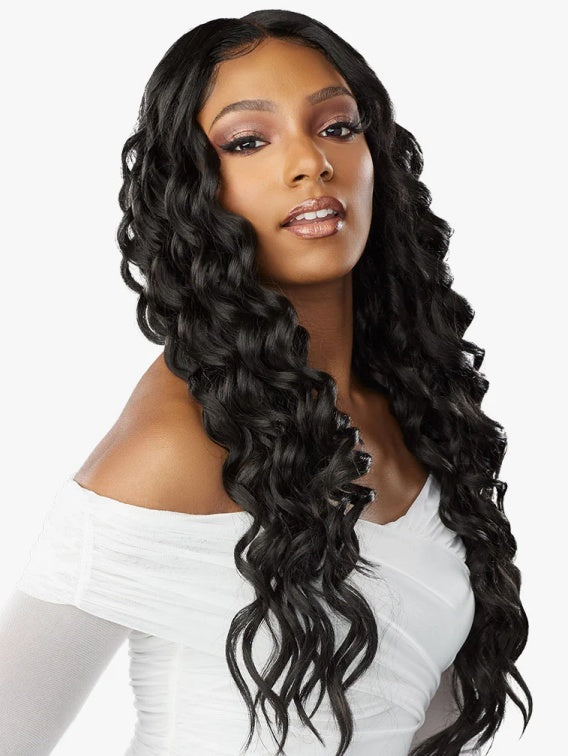 SENSATIONNEL BUTTA LACE HUMAN HAIR BLENDED HD LACE FRONT WIG DEEP TWIST 26