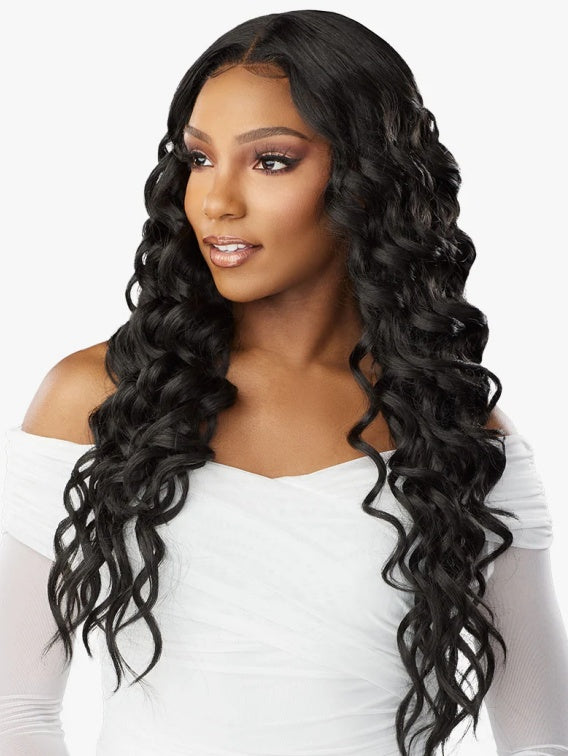 SENSATIONNEL BUTTA LACE HUMAN HAIR BLENDED HD LACE FRONT WIG DEEP TWIST 26