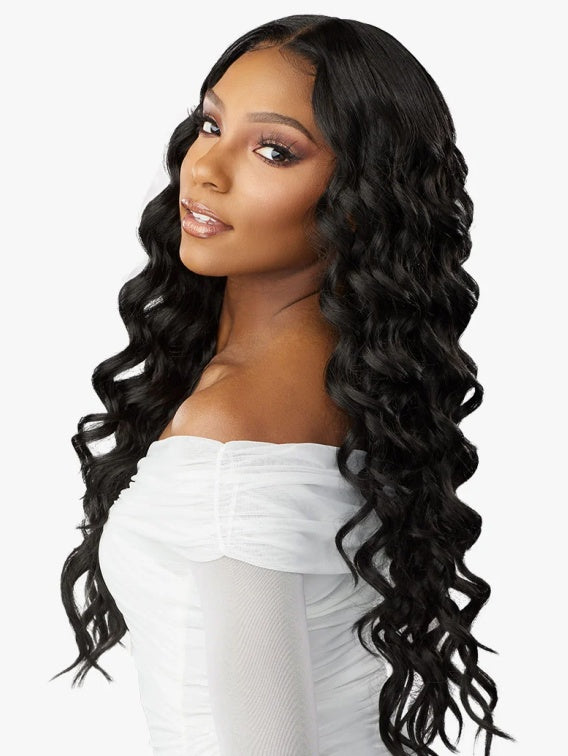 SENSATIONNEL BUTTA LACE HUMAN HAIR BLENDED HD LACE FRONT WIG DEEP TWIST 26