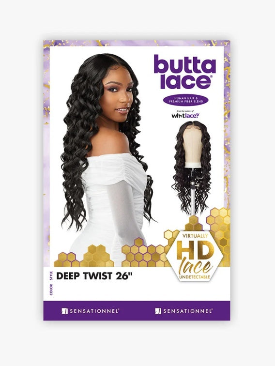 SENSATIONNEL BUTTA LACE HUMAN HAIR BLENDED HD LACE FRONT WIG DEEP TWIST 26