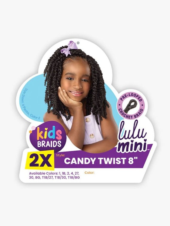 SENSATIONNEL LULU MINI KIDS 2X CROCHET BRAID CANDY TWIST 8